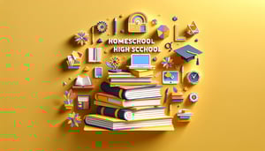 Paper art illustration depicting a homeschool high school report card template for educational purposes