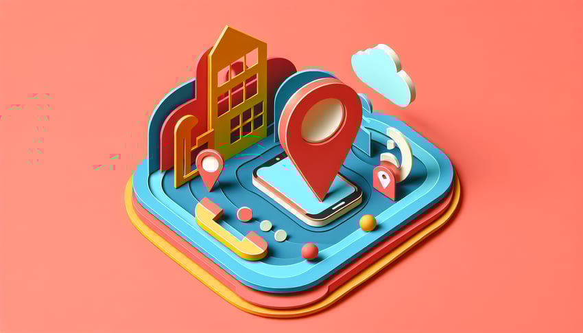 Paper art illustration highlighting a digital emergency contact form and its features.