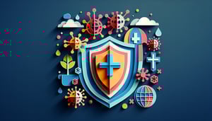 Paper art illustration related to Coronavirus-19 health declaration form template and FormCreatorAI.