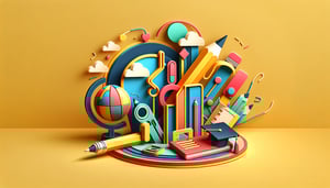 Paper art illustration depicting a student registration form with educational elements for a FormCreatorAI article