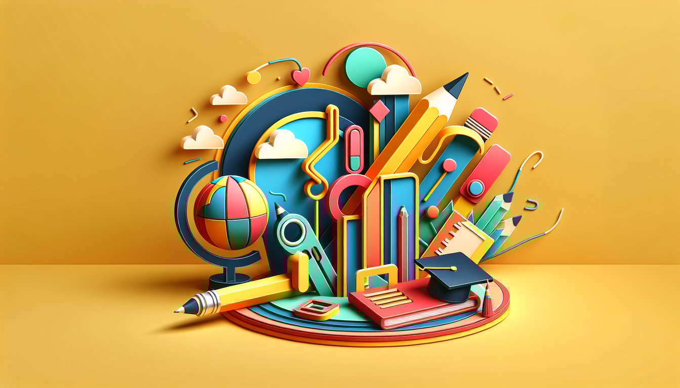 Paper art illustration depicting a student registration form with educational elements for a FormCreatorAI article