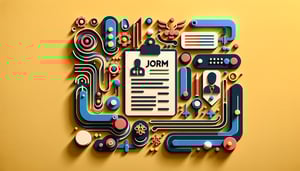 paper art illustration depicting a job form template for a FormCreatorAI article