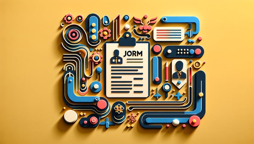 paper art illustration depicting a job form template for a FormCreatorAI article