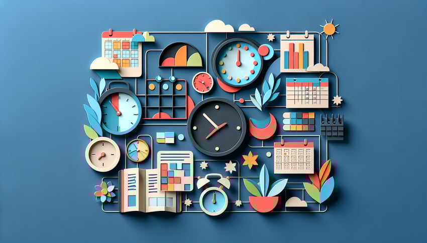 Paper art illustration depicting a work schedule change request form for FormCreatorAI article