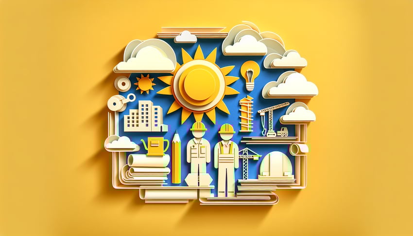 Paper art illustration representing a daily field report form template and its features.