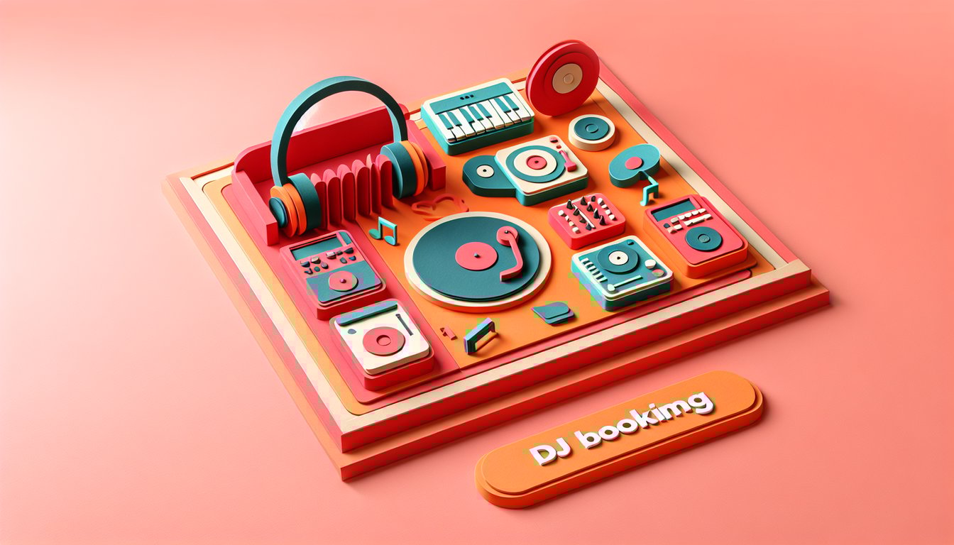 Paper art illustration depicting a DJ booking form for an article on FormCreatorAI.