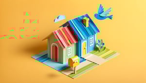Paper art illustration depicting a forwarding address form for FormCreatorAI article