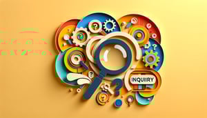 Paper art illustration depicting a general inquiry contact form template for FormCreatorAI article