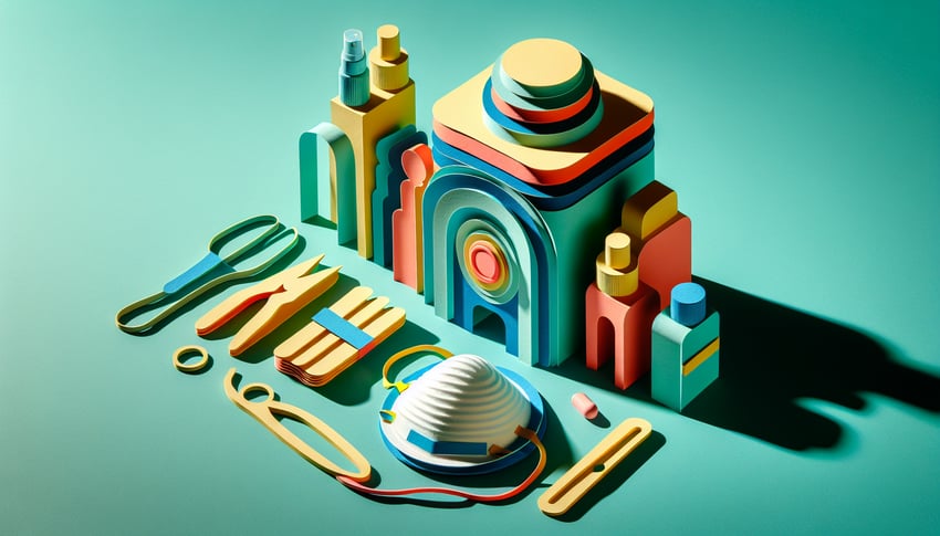 Paper art illustration representing an N95 fit-test form template for FormCreatorAI article