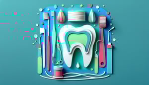 Paper art illustration featuring dental referral form design elements and tools for FormCreatorAI article