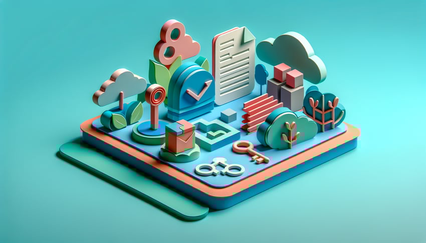 paper art illustration representing materials release form template concept for FormCreatorAI article