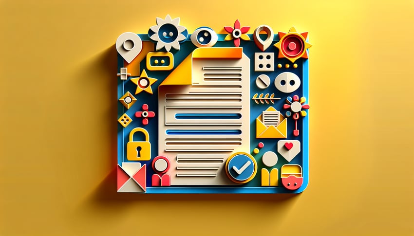 Paper art illustration depicting a document request form template relevant to FormCreatorAI