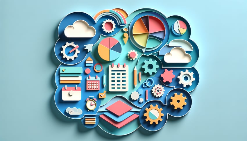 paper art illustration showcasing a planning form template for FormCreatorAI article