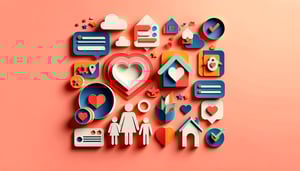 Paper art illustration featuring a personal and family information form layout in a creative design for an article