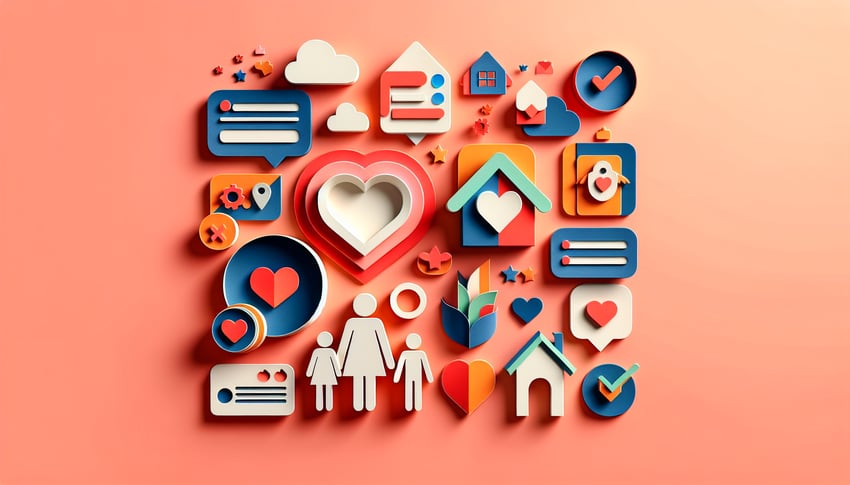 Paper art illustration featuring a personal and family information form layout in a creative design for an article