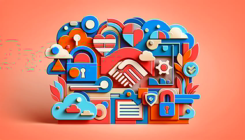 Paper art illustration representing a terms and conditions form template for FormCreatorAI article.