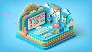 Paper art illustration depicting a form template for applying to temp positions with a modern design aesthetic