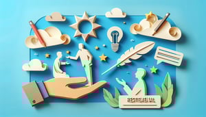 Paper art illustration highlighting testimonial request form template for FormCreatorAI article