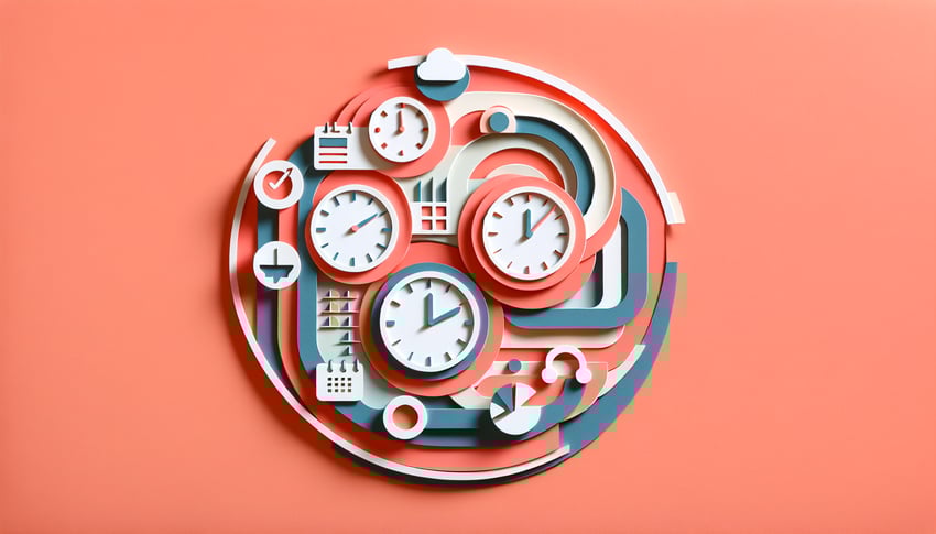 Paper art illustration depicting shift report forms for an article on FormCreatorAI