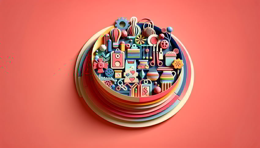 paper art illustration featuring a craft vendor application form template for article on FormCreatorAI