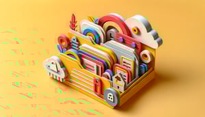Paper art illustration representing a file attachment form template for FormCreatorAI article