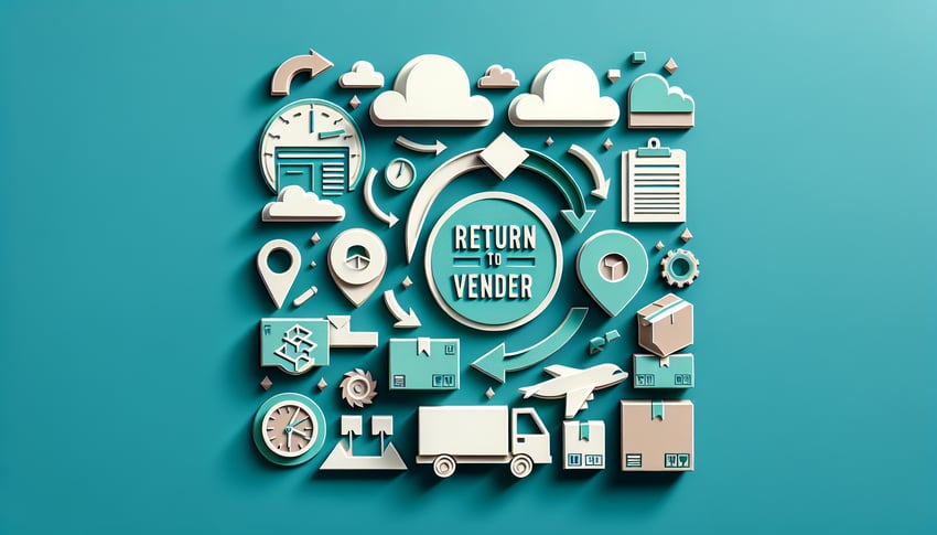 paper art illustration depicting a return to vendor form template for FormCreatorAI article