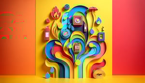 Paper art illustration showcasing a fire safety inspection checklist form template.