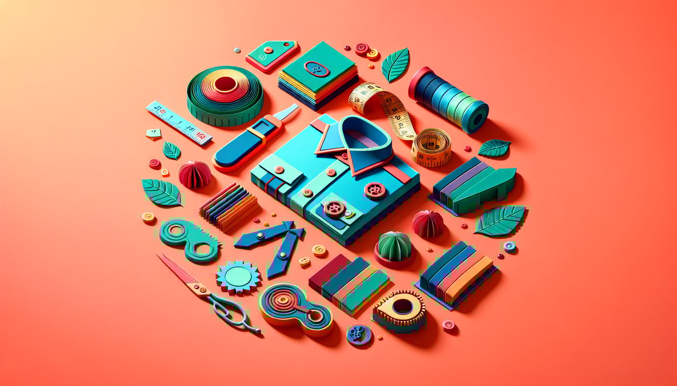 Paper art illustration depicting a shirt orders form for FormCreatorAI article