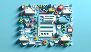 Paper art illustration related to a requisition form template and FormCreatorAI.