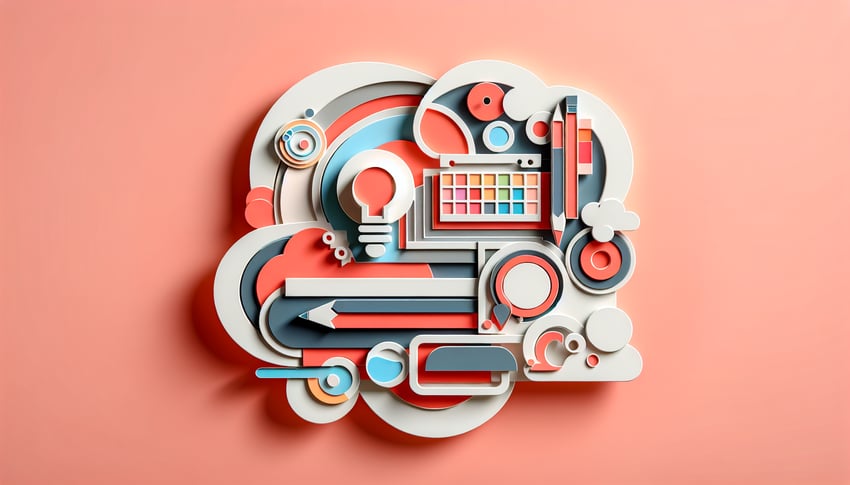 paper art illustration depicting creative design elements for a form template article