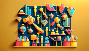 Paper art illustration depicting an auction bid form with various fields and details for bidding.