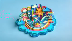 paper art illustration depicting a daily activity log form template with organized sections for tracking tasks and comments