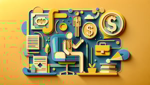 paper art illustration depicting a salary certificate template for FormCreatorAI article