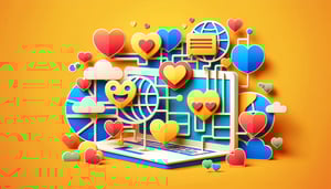 Paper art illustration depicting an online dating survey form for FormCreatorAI article