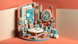 Paper art illustration depicting a slate of officers form for FCAA using FormCreatorAI tools