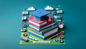 Paper art illustration depicting a course substitution form for educational purposes