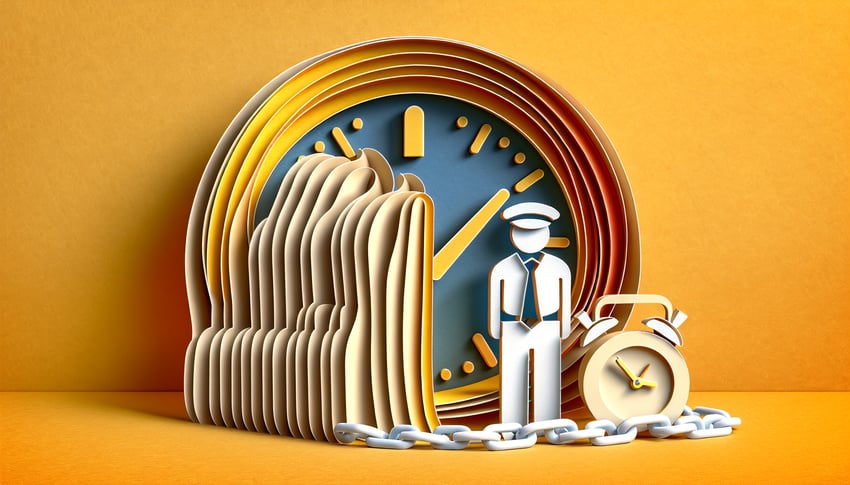 Paper art illustration depicting an employee discipline form for FormCreatorAI article