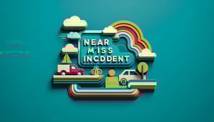 Paper art illustration depicting a near-miss incident report form for FormCreatorAI article.