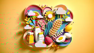 Paper art illustration depicting a food allergy form template for FormCreatorAI article