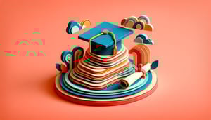 Paper art illustration depicting a convocation attendance confirmation form for FormCreatorAI article