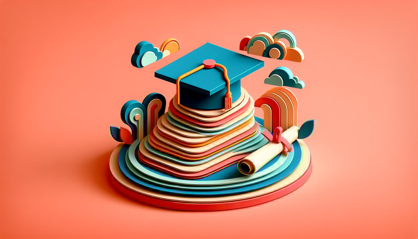 Paper art illustration depicting a convocation attendance confirmation form for FormCreatorAI article
