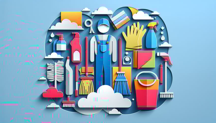 Paper art illustration depicting a cleaner reference form template design for FormCreatorAI