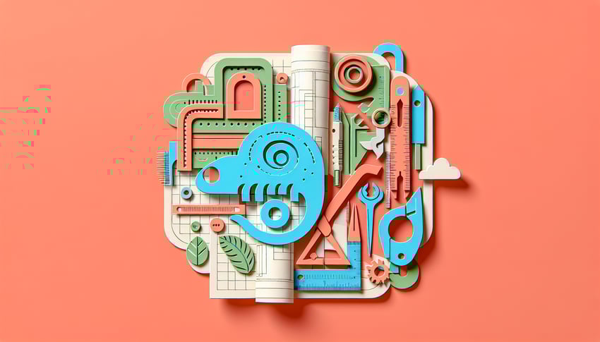 Paper art illustration related to construction change order form template and FormCreatorAI article