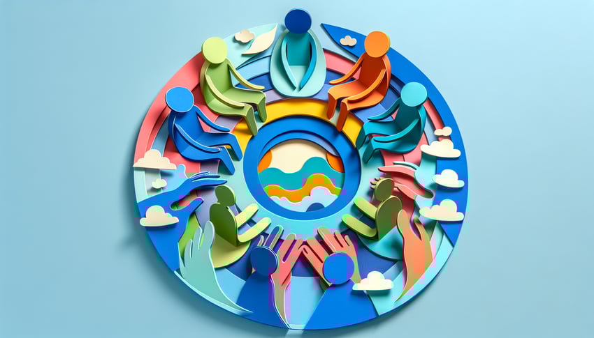 Paper art illustration related to group therapy informed consent form template by FormCreatorAI