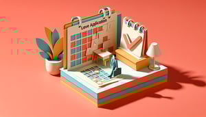 Paper art illustration depicting a leave application form template with decorative elements for FormCreatorAI article