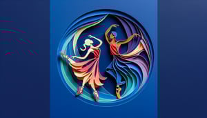 Paper art illustration depicting a dance registration form template for FormCreatorAI article