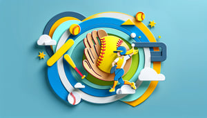 Paper art illustration depicting a softball tryout evaluation form template for FormCreatorAI article