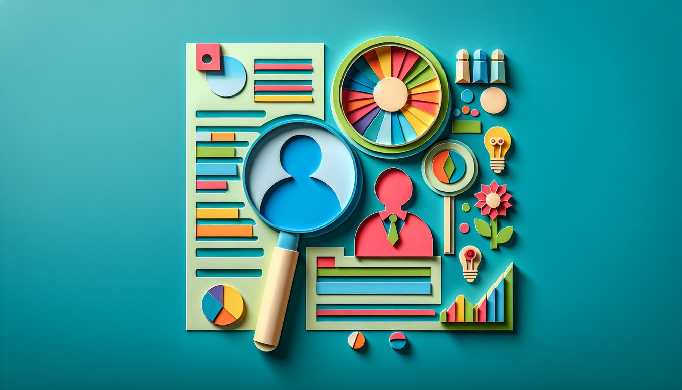 Paper art illustration representing a character profile form template for FormCreatorAI article