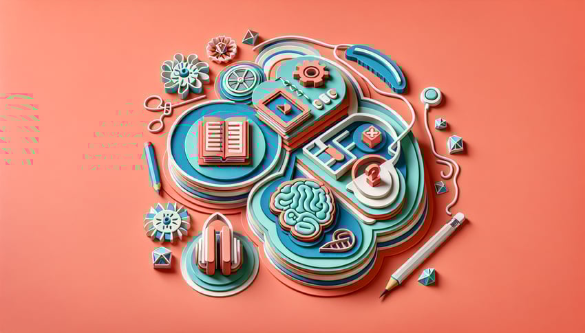 Paper art illustration related to Learning Modality Survey Form Template and FormCreatorAI