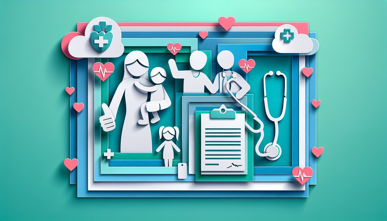 Paper art illustration depicting a child medical consent form for the article on FormCreatorAI